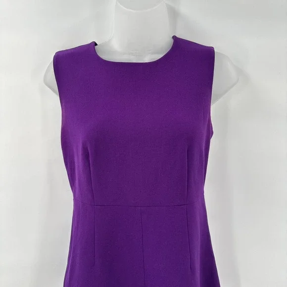 Diane von Furstenberg Purple Sleeveless Fit‎ & Flare Dress 2 Minimalist Cocktail - Picture 3 of 9